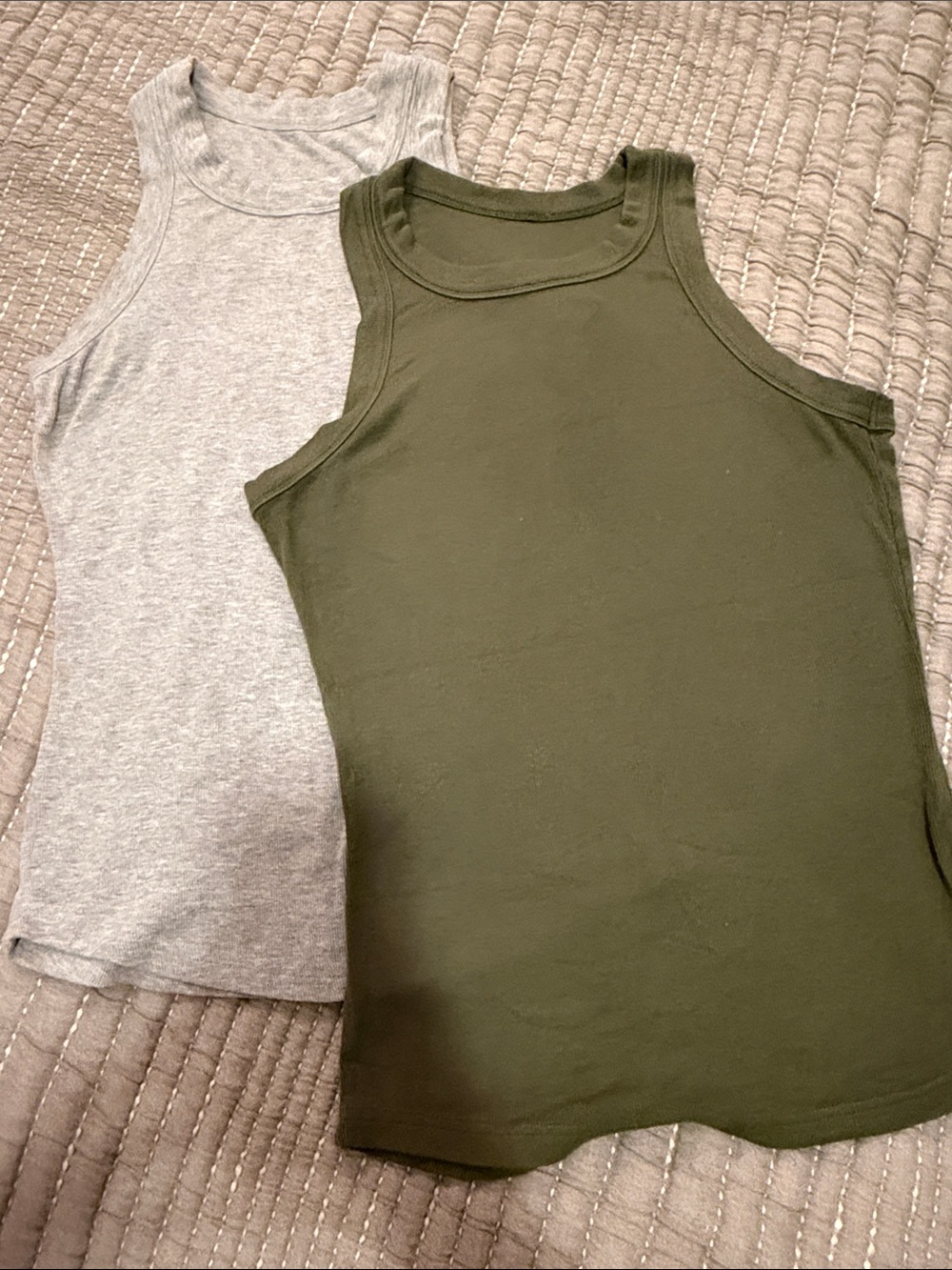 Target Olive Green & Heather Gray womens Tank Tops